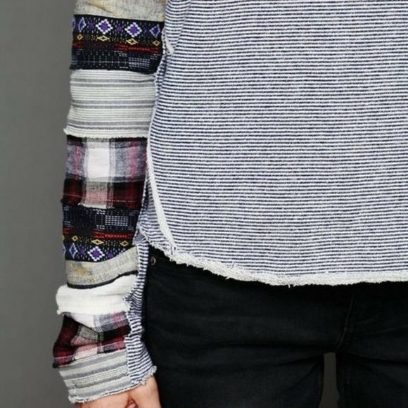 Free People We the Free Patchwork Pullover Sweatshirt (Size M) - Picture 2 of 6